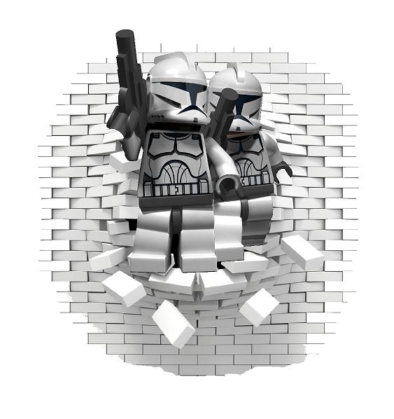 Stormtrooper Lego hola í vegg