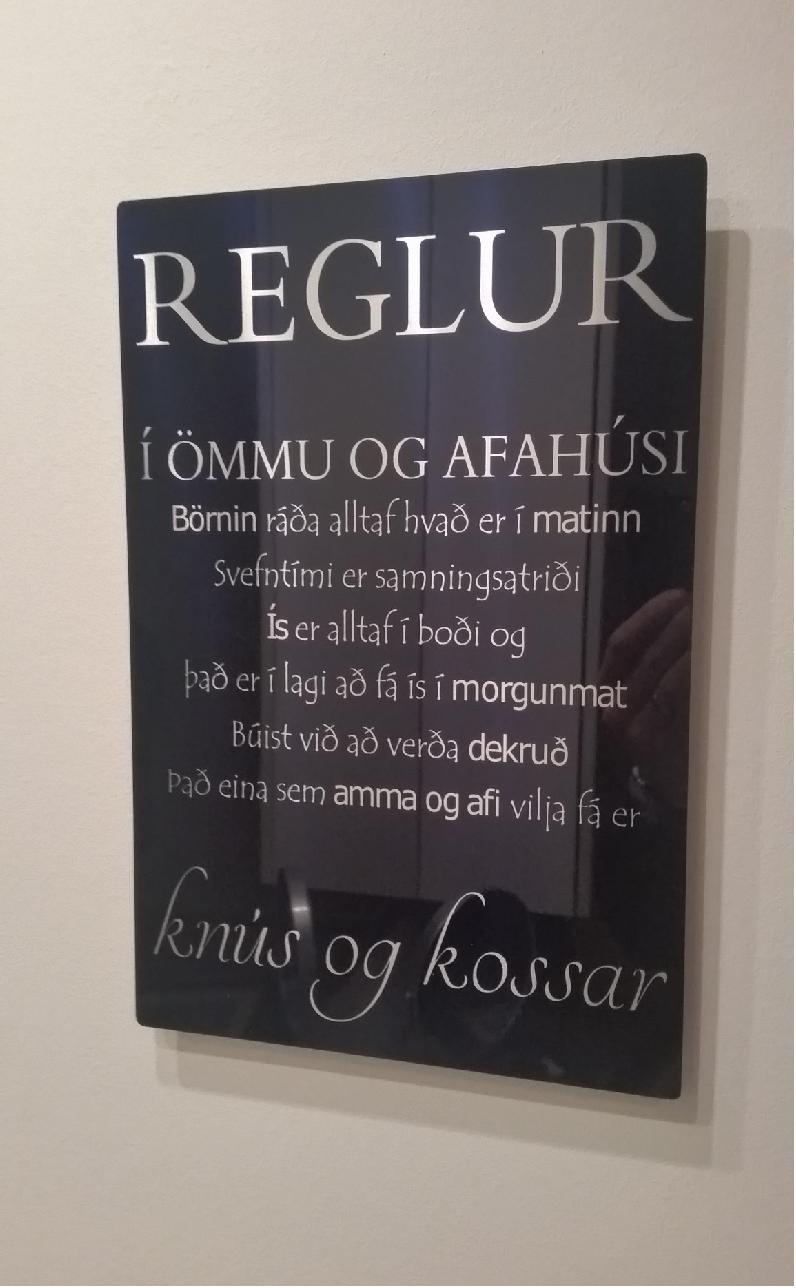 Amma og afi reglur álplötu