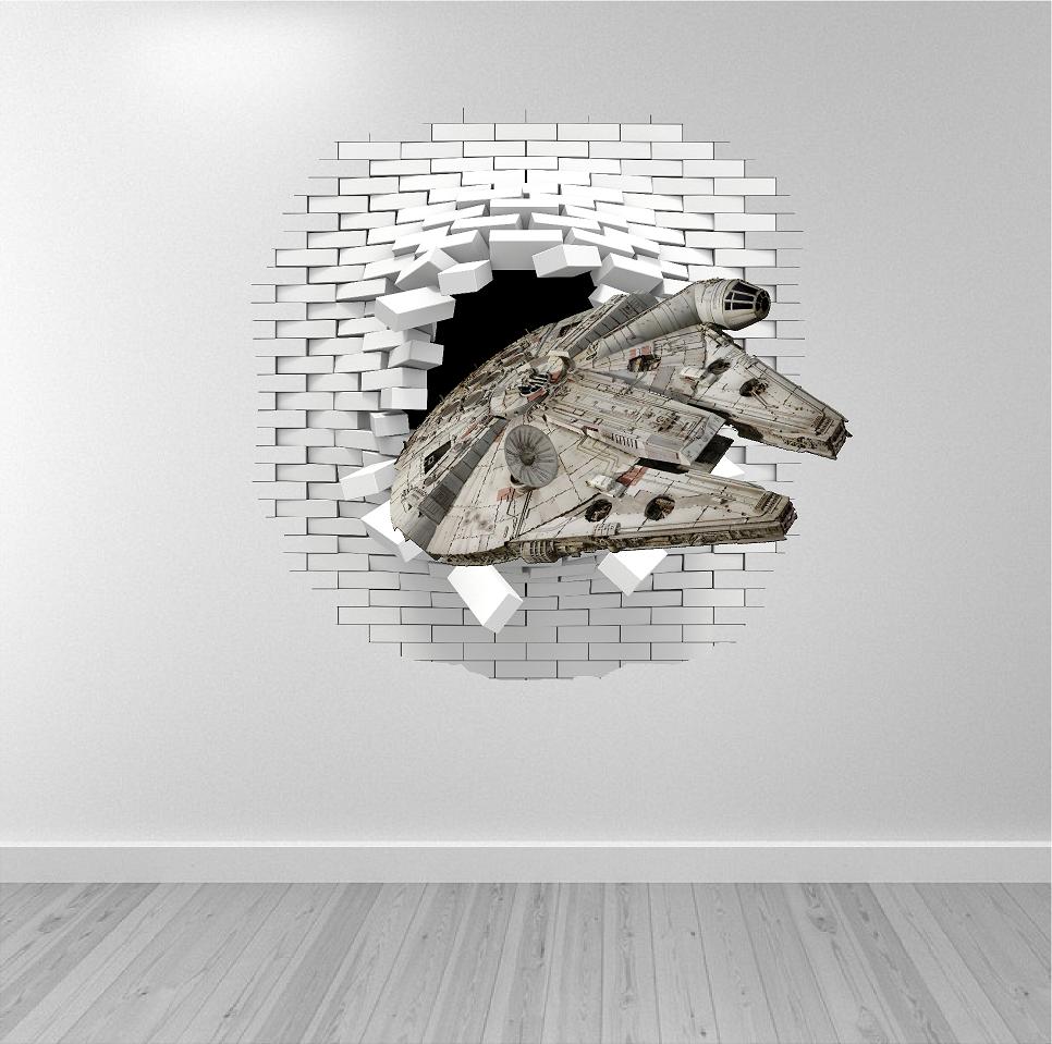Star wars 2 - hola í vegg Millennium falcon