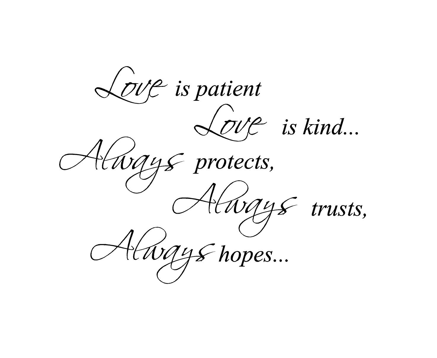 Love is patient