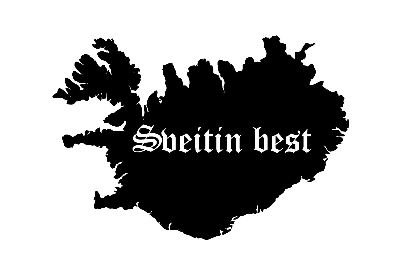 Íslandskort með sveitin best