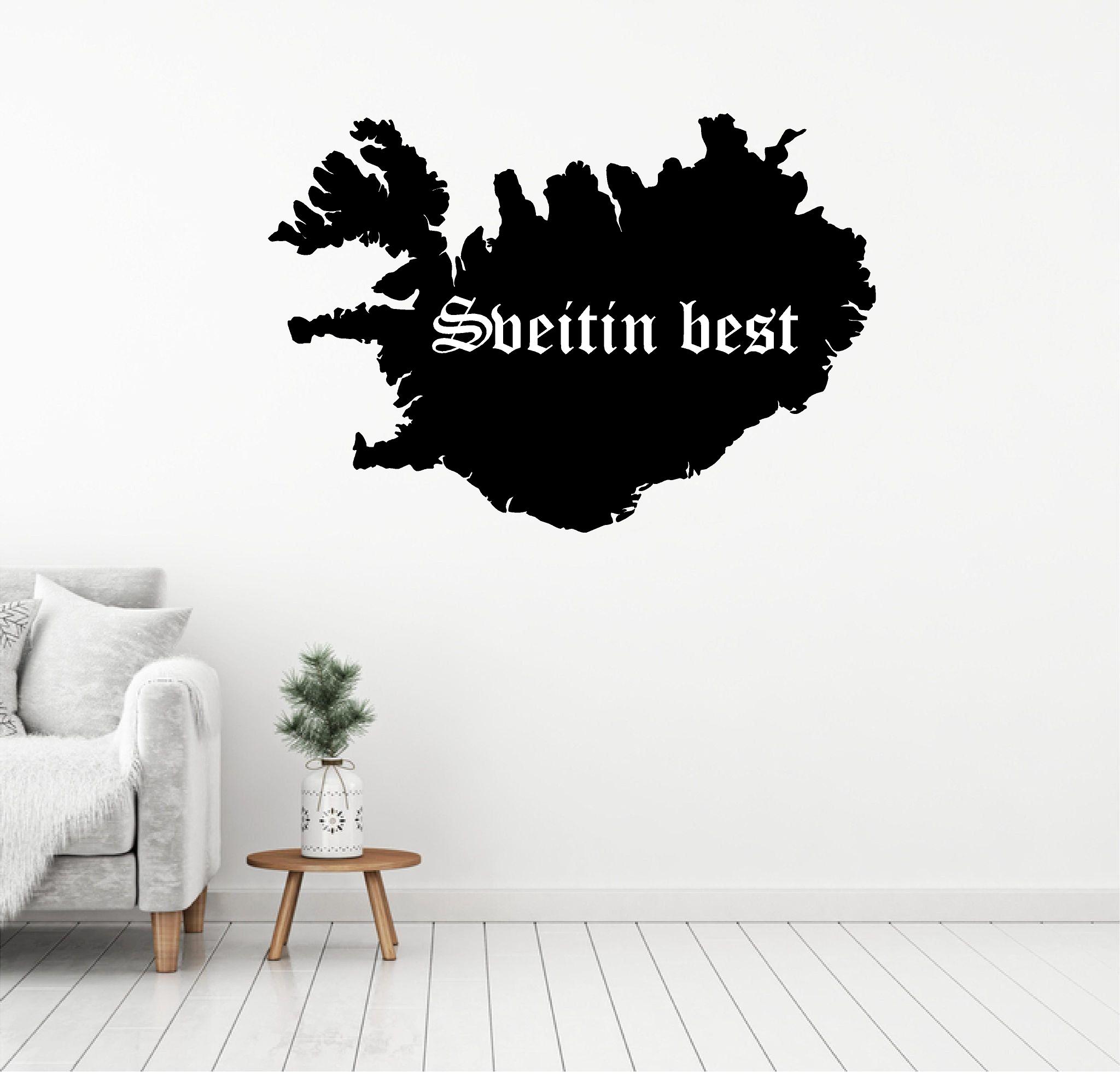 Íslandskort með sveitin best