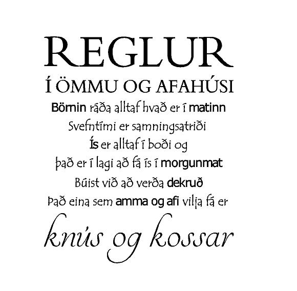 Amma og afi reglur