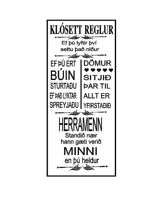 Klósett reglur