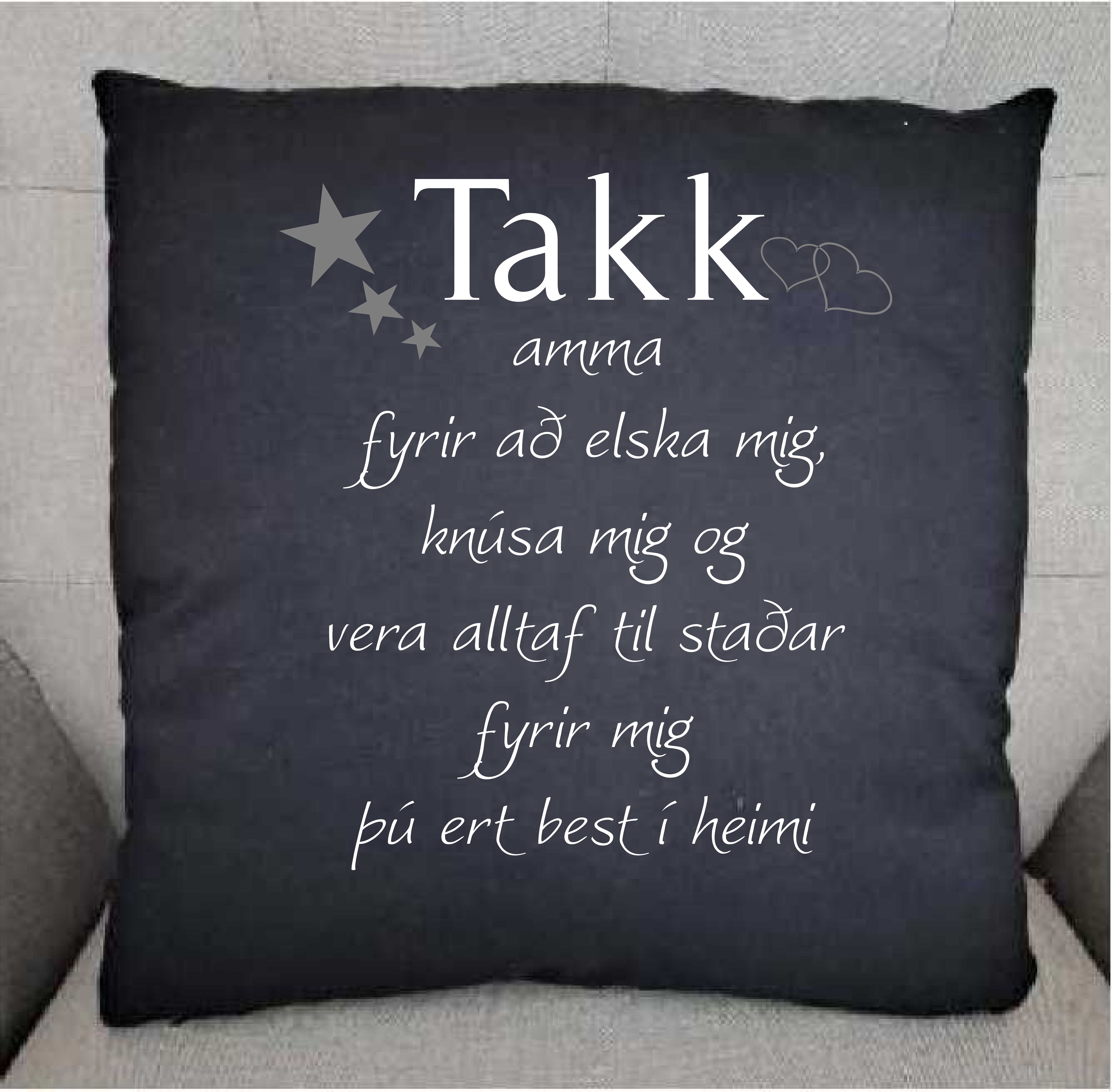 Takk Amma  (elska mig púði)